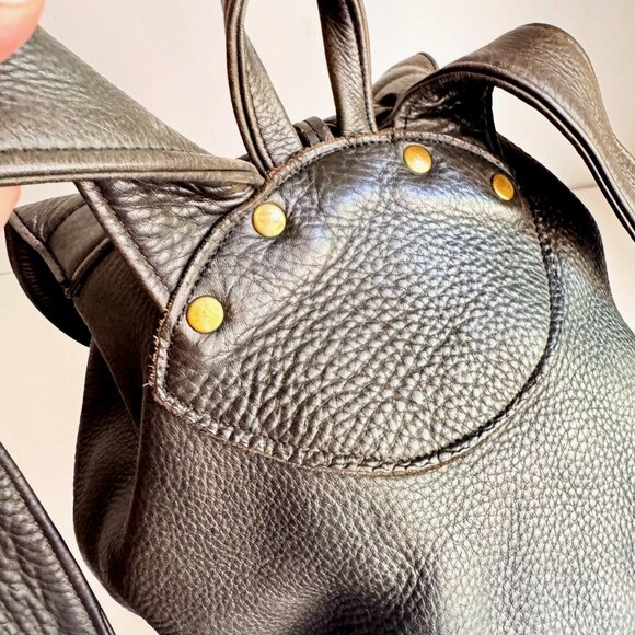 The Original Leather Line Vintage Black Leather Backpack - Picture 6 of 8